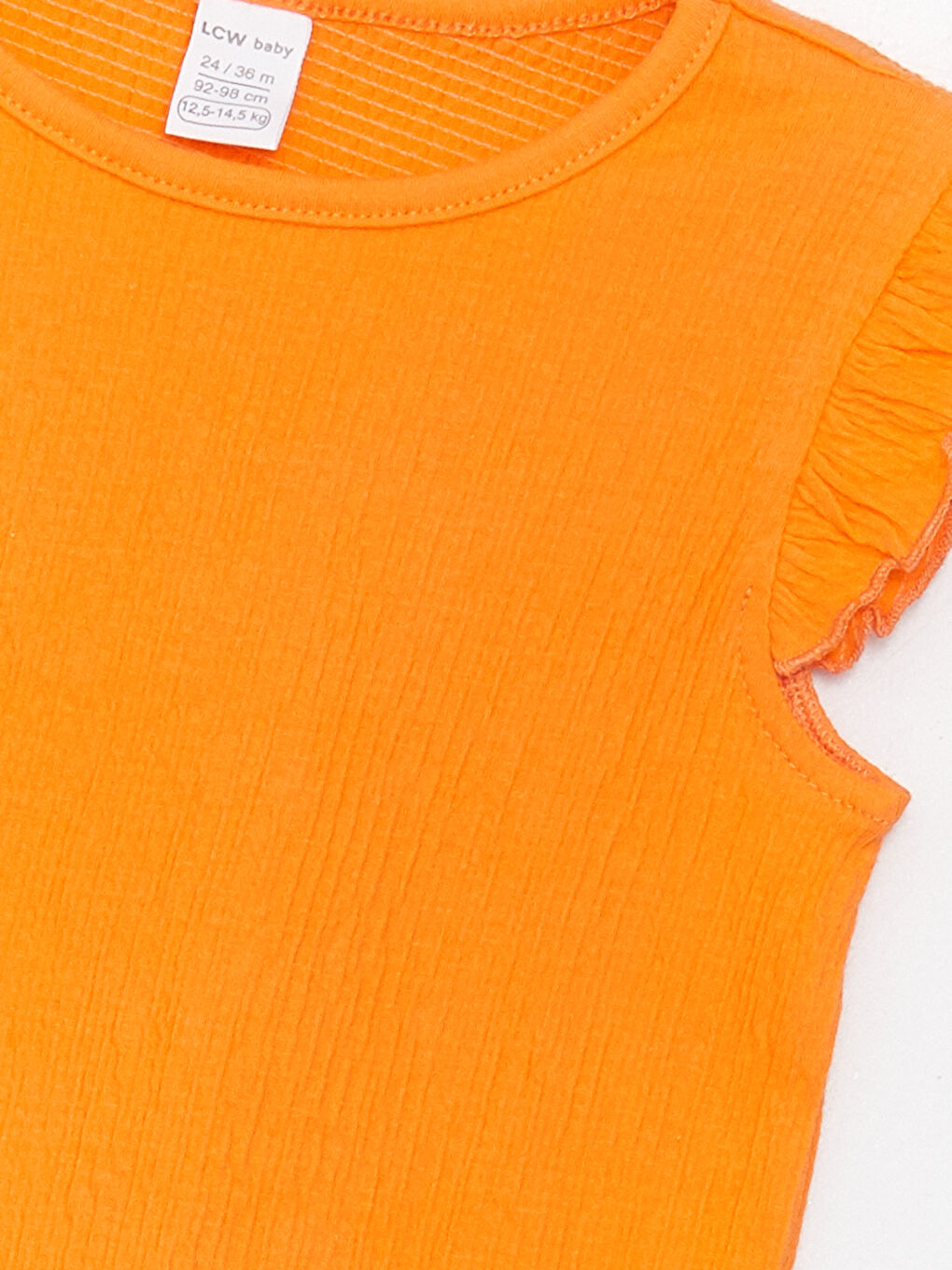 Turuncu Bisiklet Yaka Kısa Kollu Kız Bebek Bluz ve Şort 2'li Takım-3