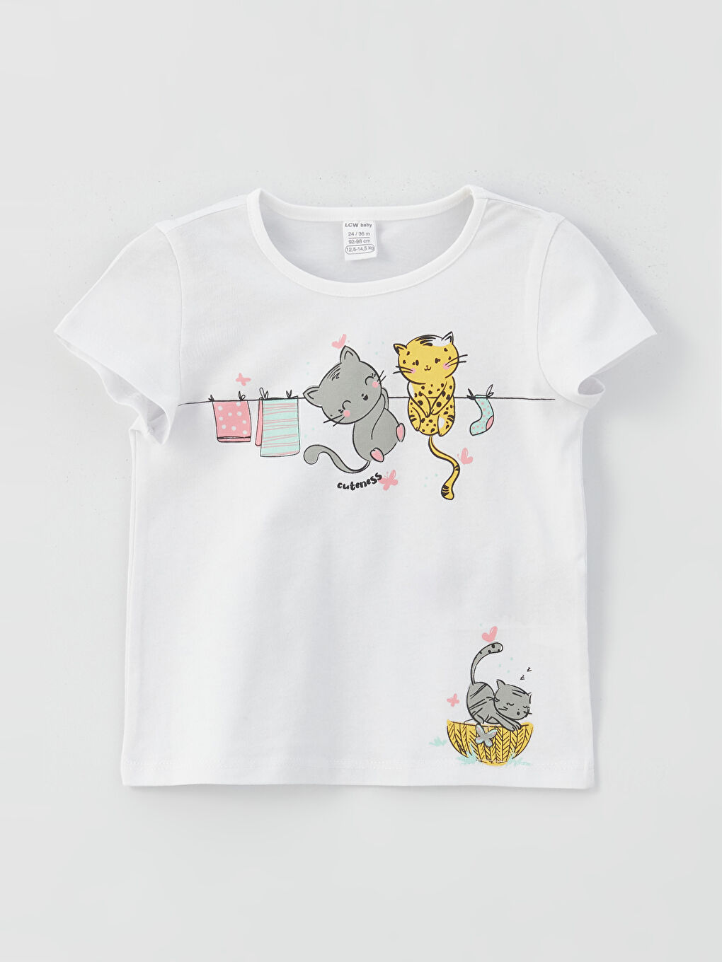 Set mit Kurzarm-T-Shirt und Leggings für Baby Mädchen mit Rundhalsausschnitt, bedruckt, 2er-Pack-1
