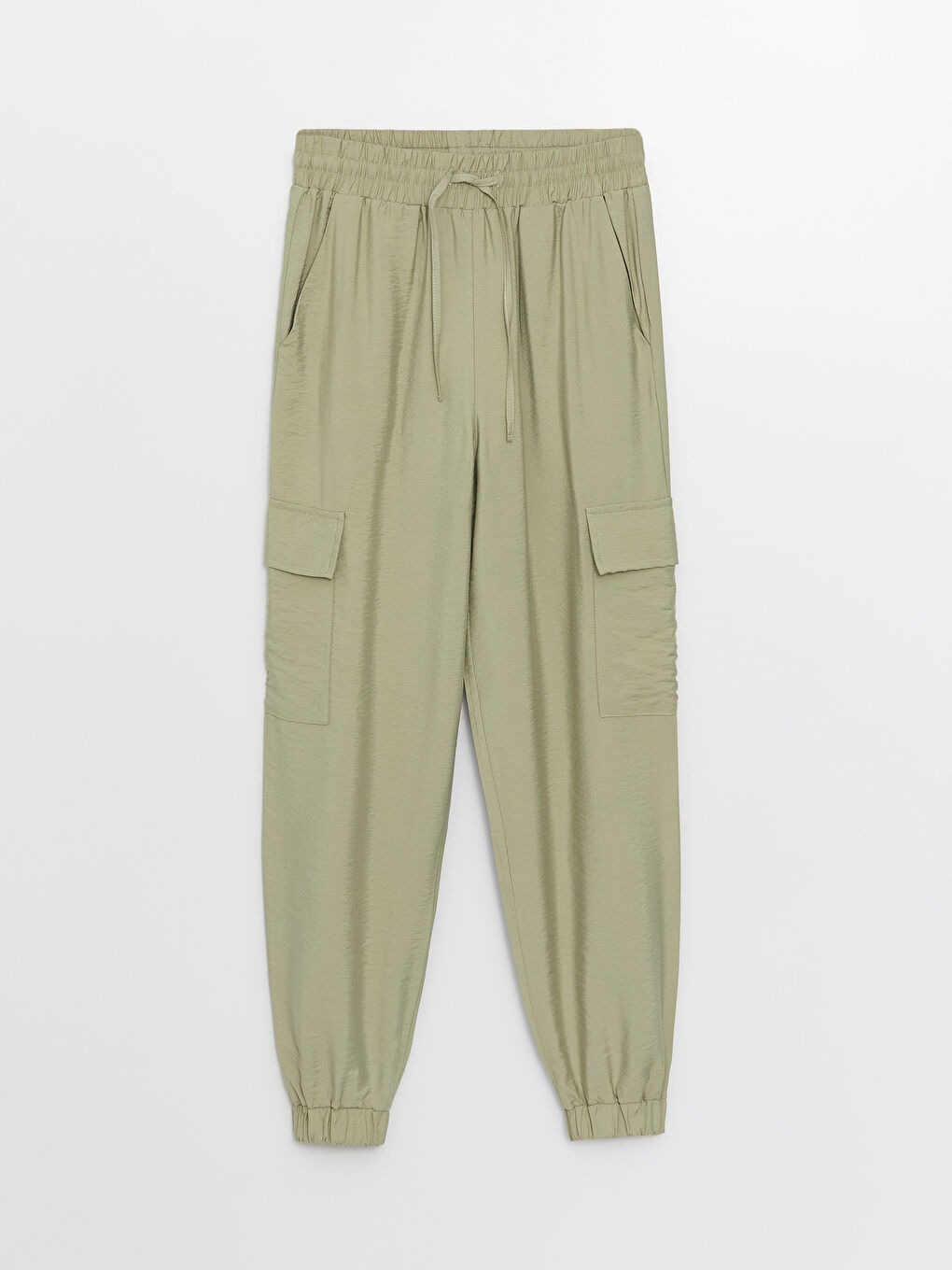 Yeşil Beli Lastikli Kadın Jogger Pantolon-5