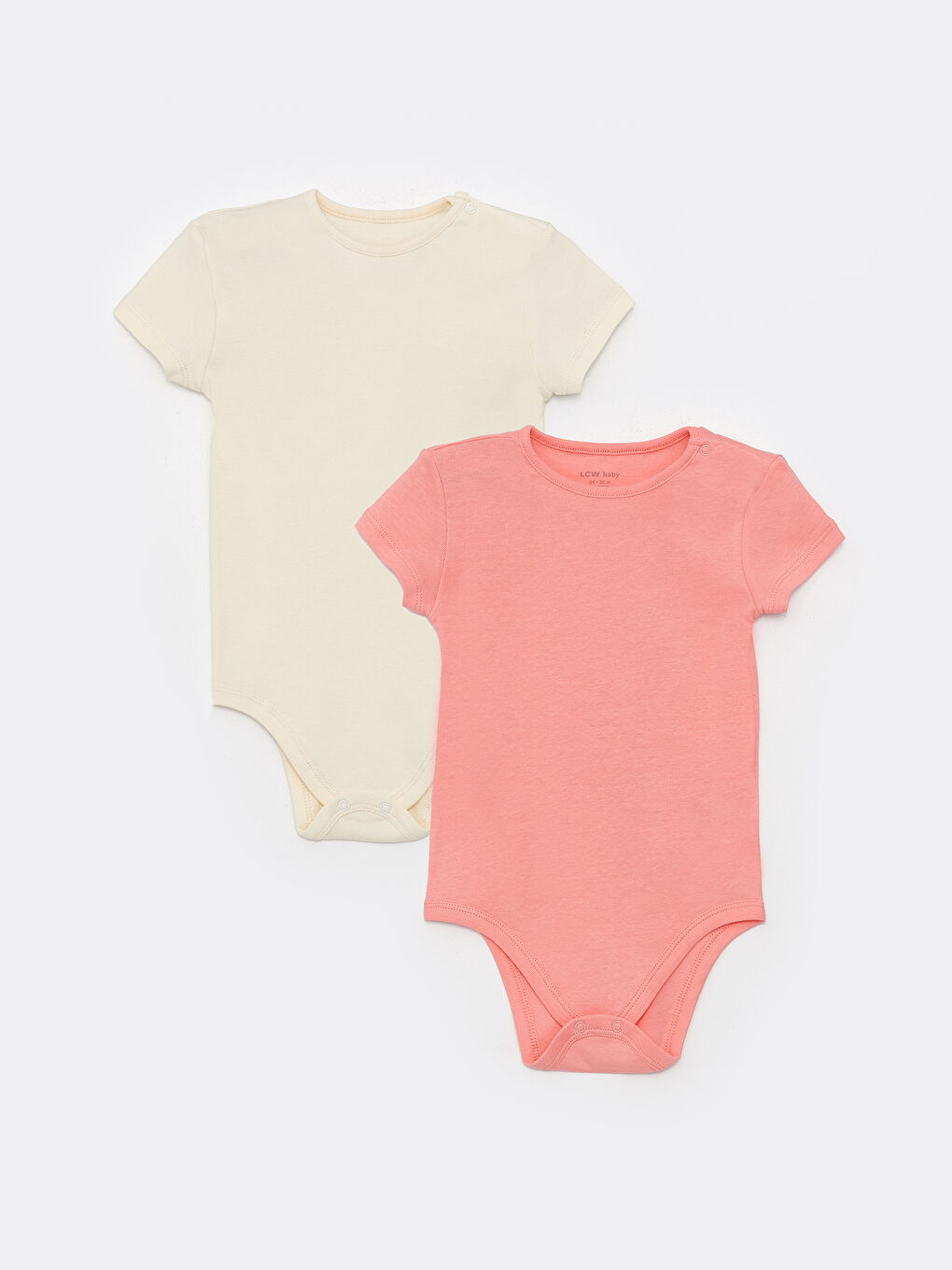 Crew Neck Baby Girl Bodysuit 2 Pack