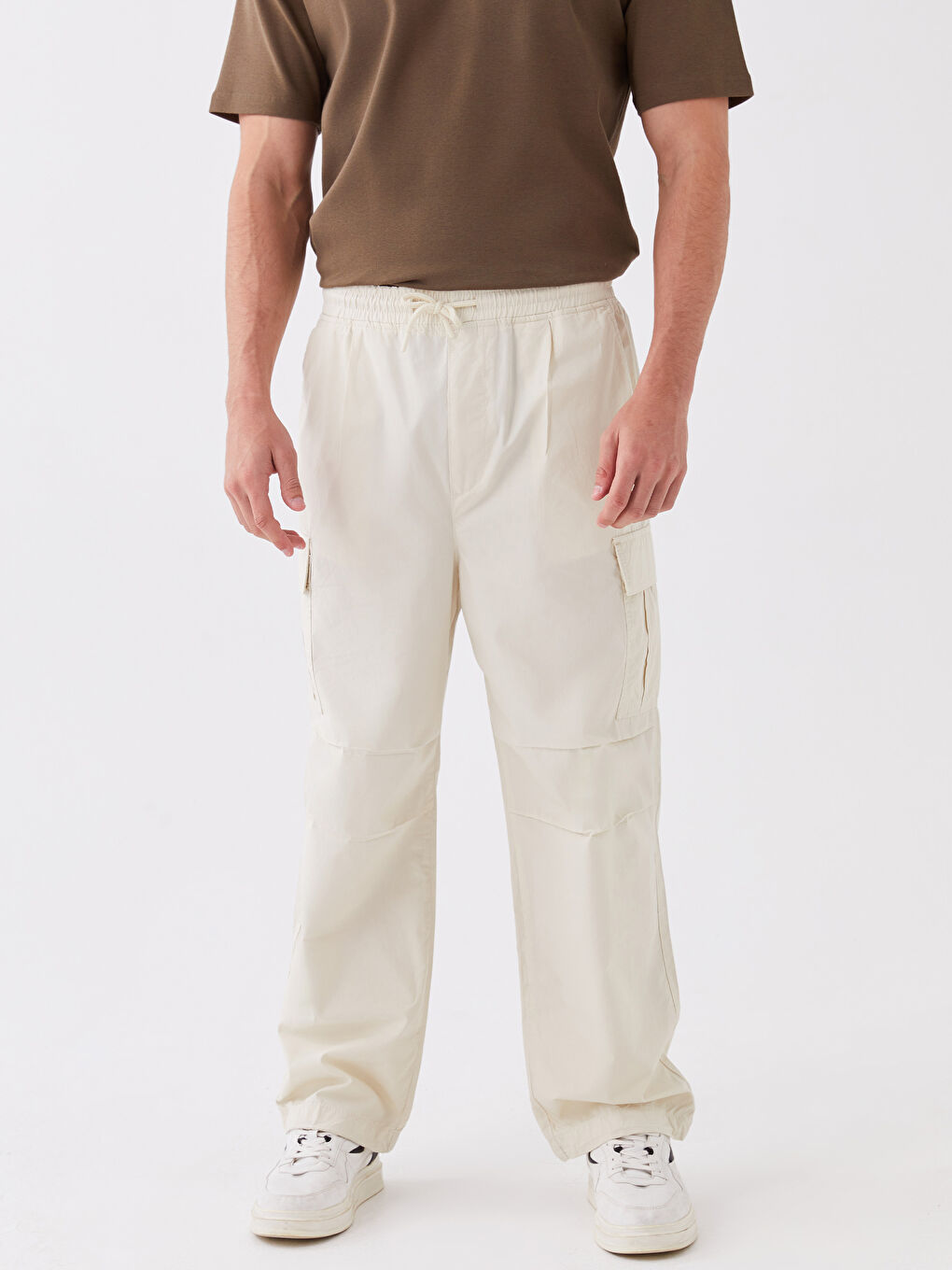 Bej Rahat Kalıp Erkek Kargo Pantolon-3