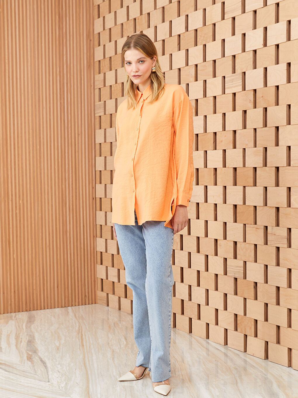 Plain Long Sleeve Oversize Women's Shirt Tunic-2