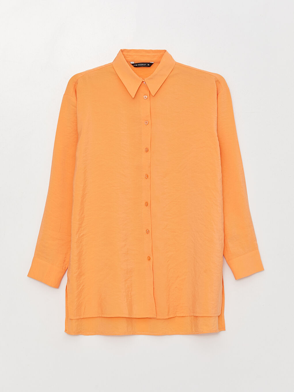 Plain Long Sleeve Oversize Women's Shirt Tunic-5