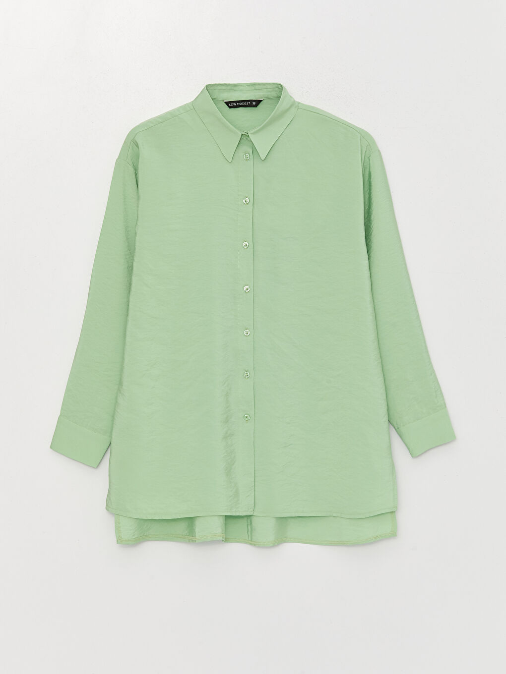 LCW Modest Plain Long Sleeve Oversize Women's Shirt Tunic -S3IS59Z8-SVQ