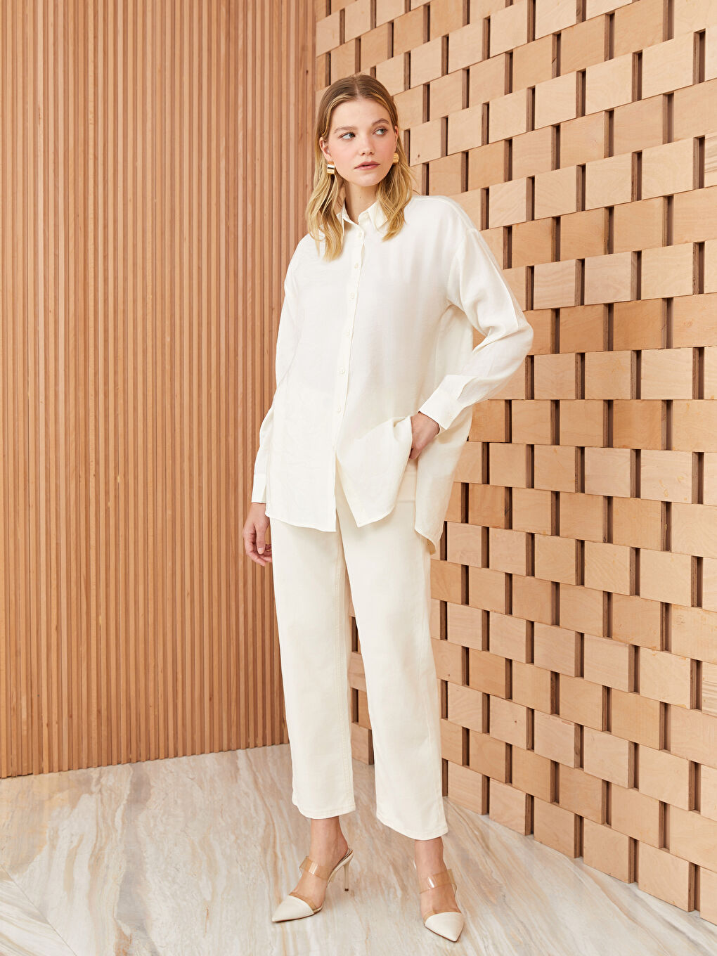 Plain Long Sleeve Oversize Women's Shirt Tunic-2