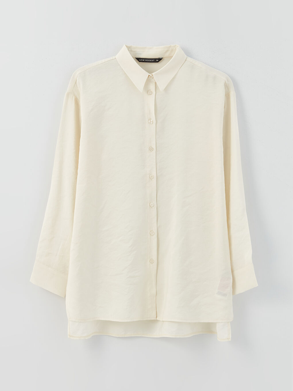 Plain Long Sleeve Oversize Women's Shirt Tunic-5