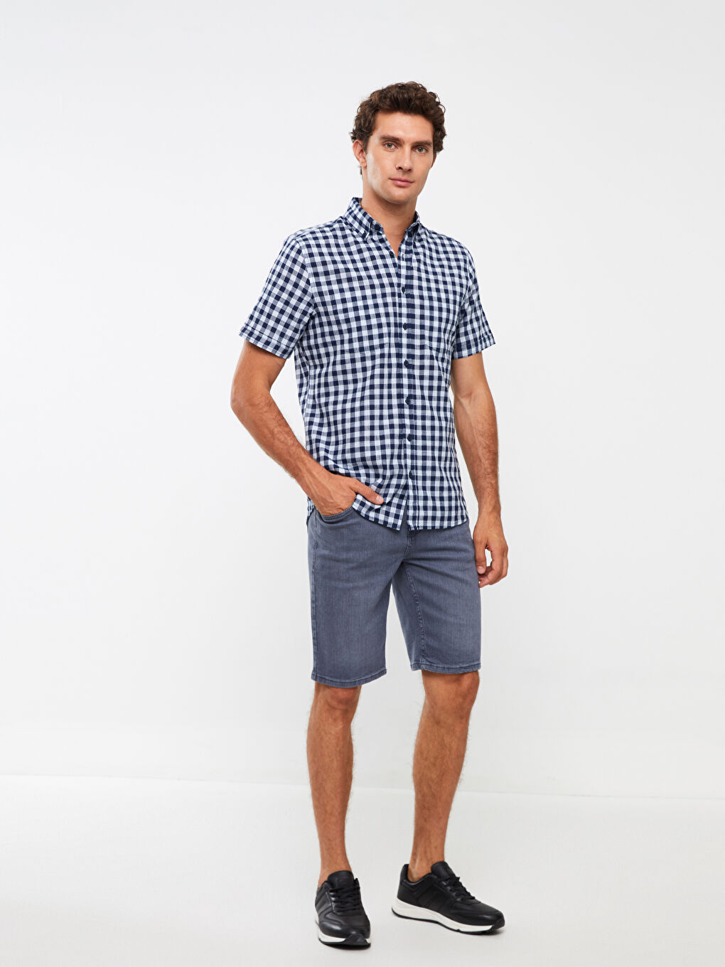 Regular Fit Short Sleeve Men's Shirt-1