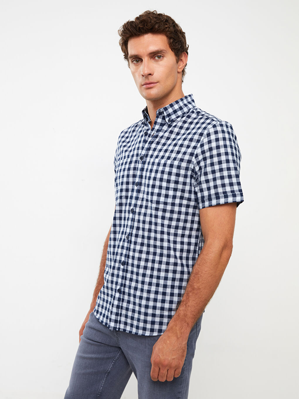 Regular Fit Short Sleeve Men's Shirt-2