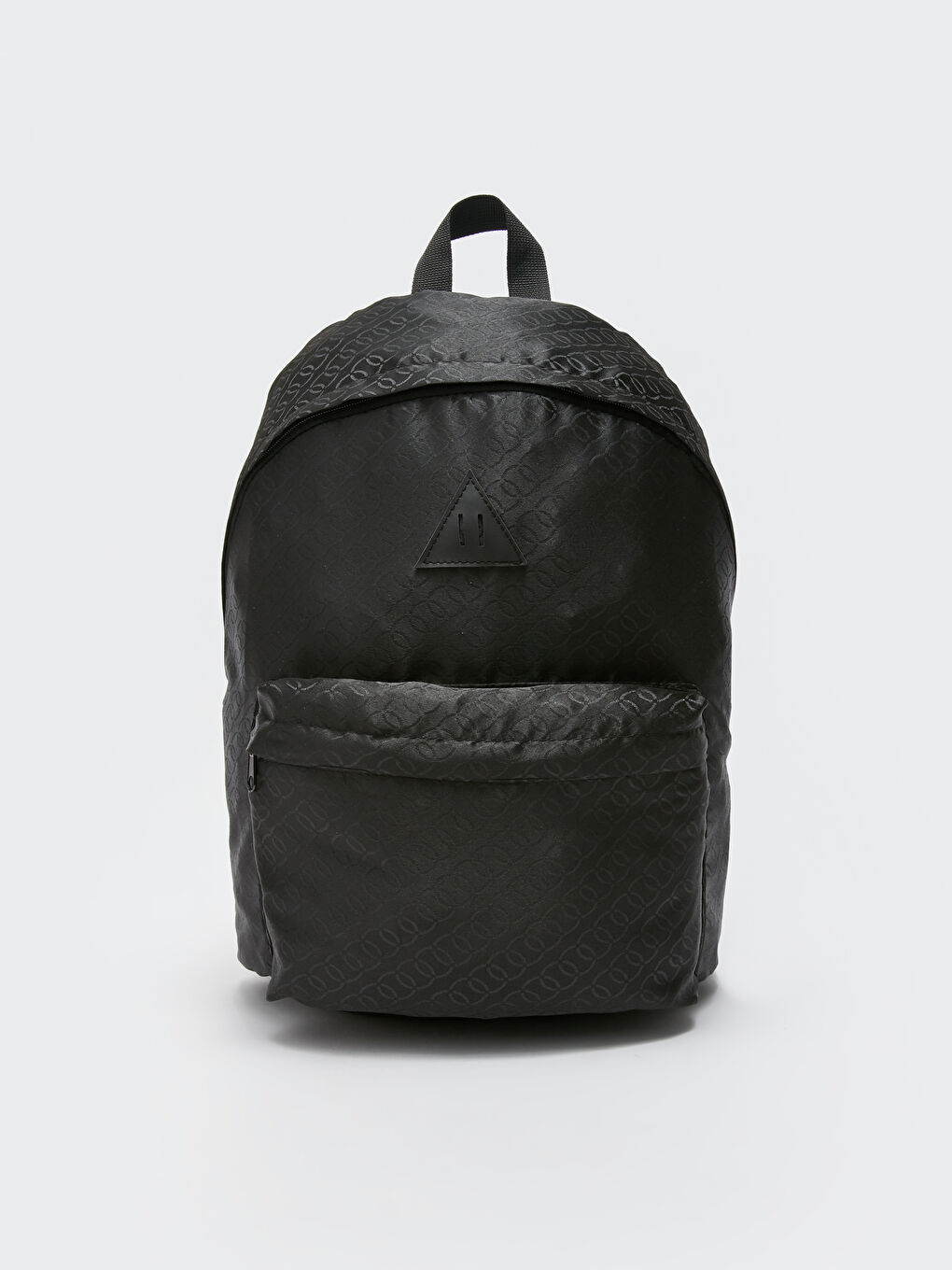 Siyah Etiket Baskılı Kadın Sırt Çantası-3