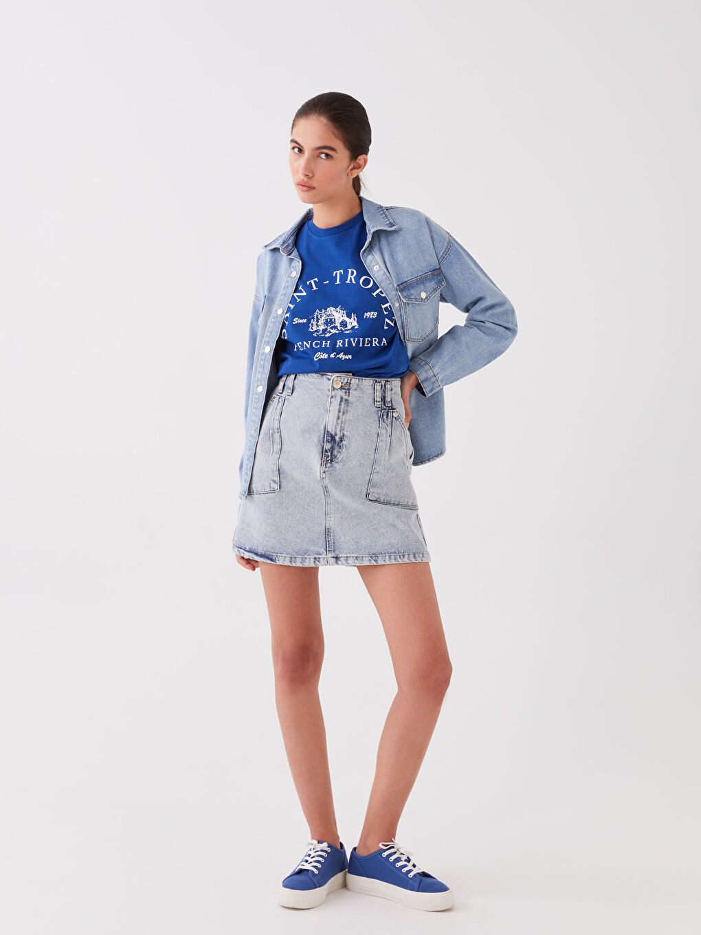 Standard Fit Women's Jean Skirt -S3IT20Z8-311