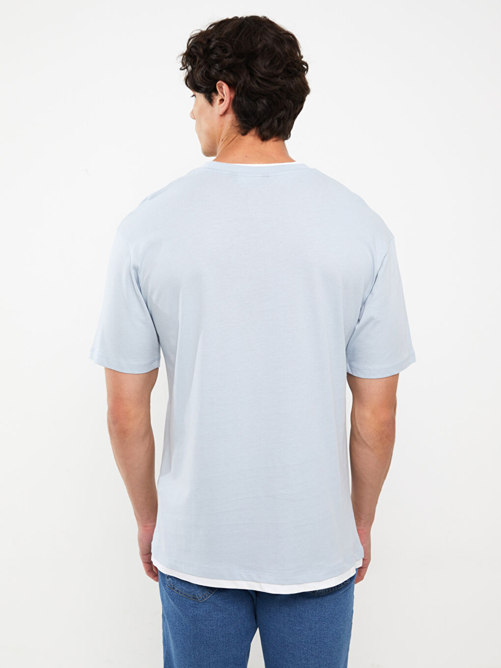 Crew Neck Short Sleeve Printed Combed Cotton Men's T-shirt-4