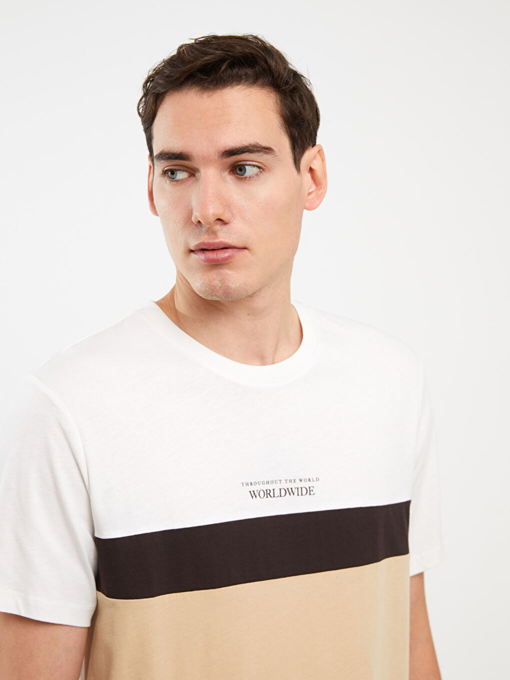 Crew Neck Short Sleeve Printed Combed Cotton Men's T-shirt-2