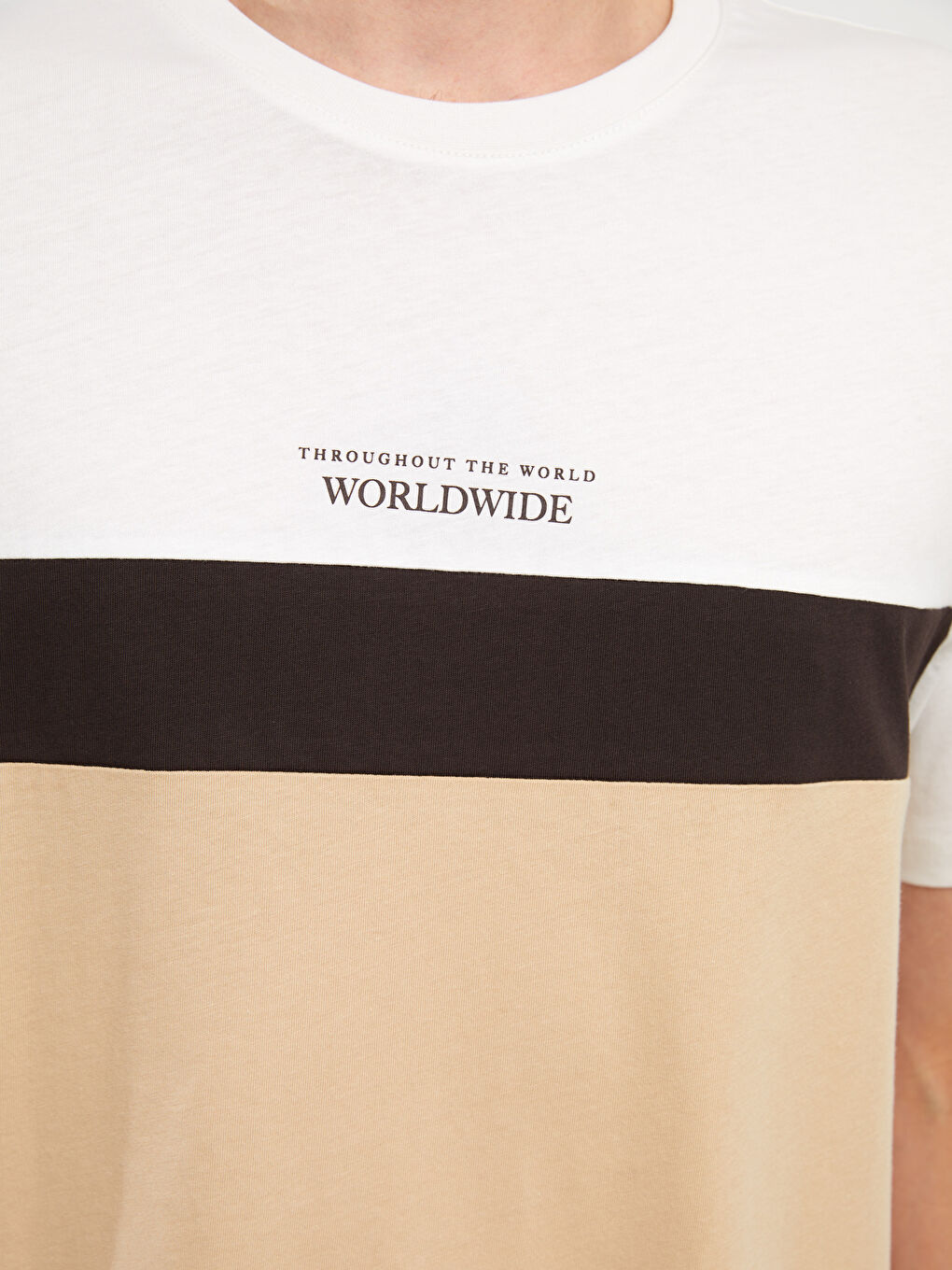 Crew Neck Short Sleeve Printed Combed Cotton Men's T-shirt-3