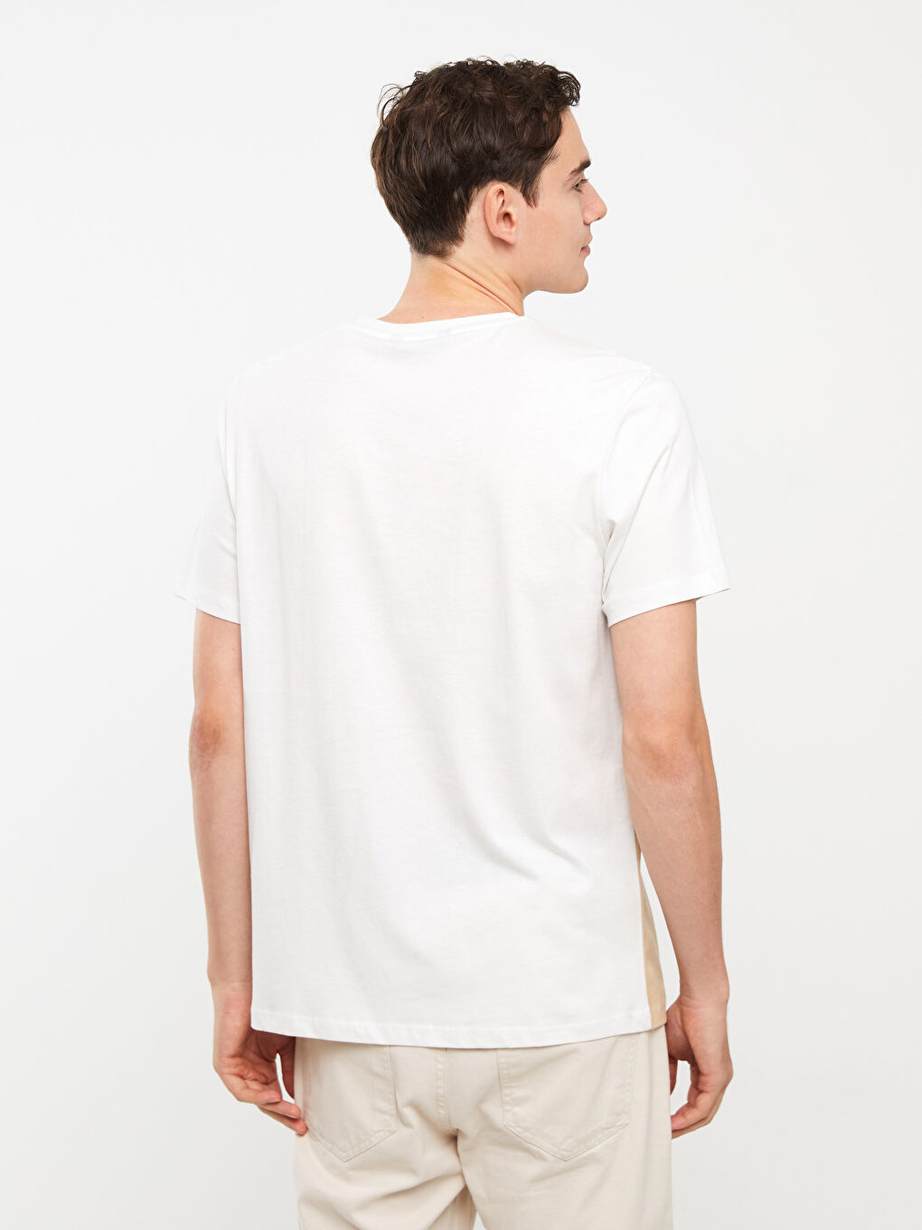 Crew Neck Short Sleeve Printed Combed Cotton Men's T-shirt-4