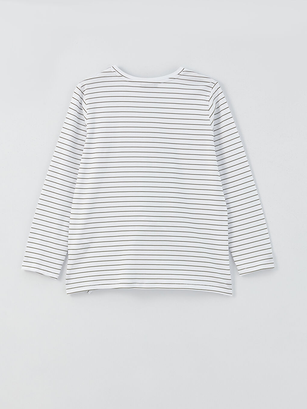 Yeşil Bisiklet Yaka Çizgili Uzun Kollu Kadın Tişört-6