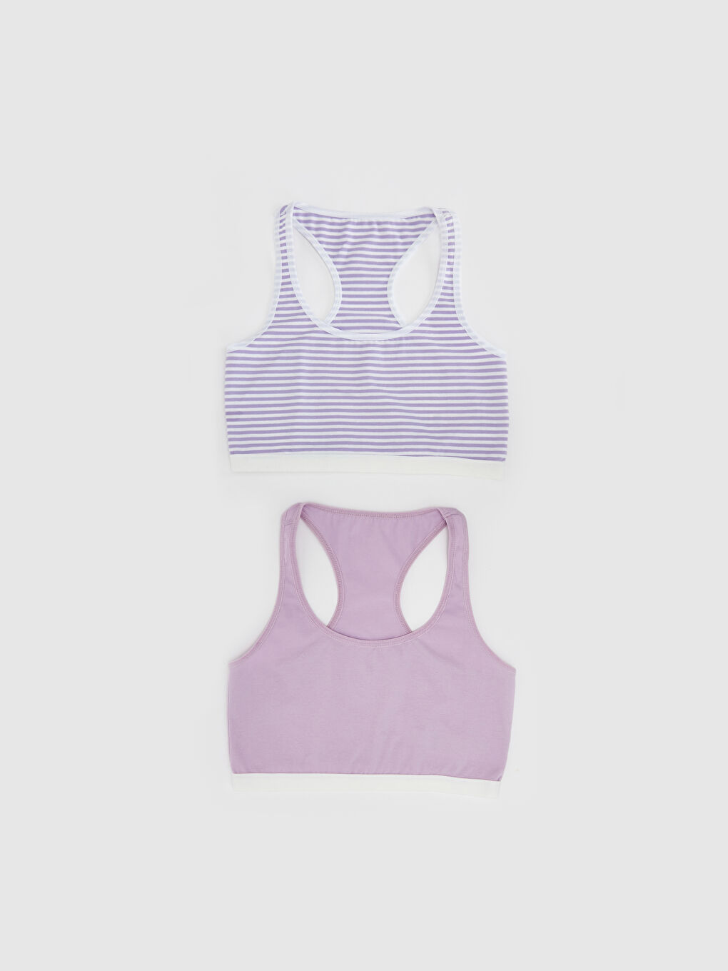 Trägerloses Baumwoll-Bustier für Mädchen, 2er-Pack