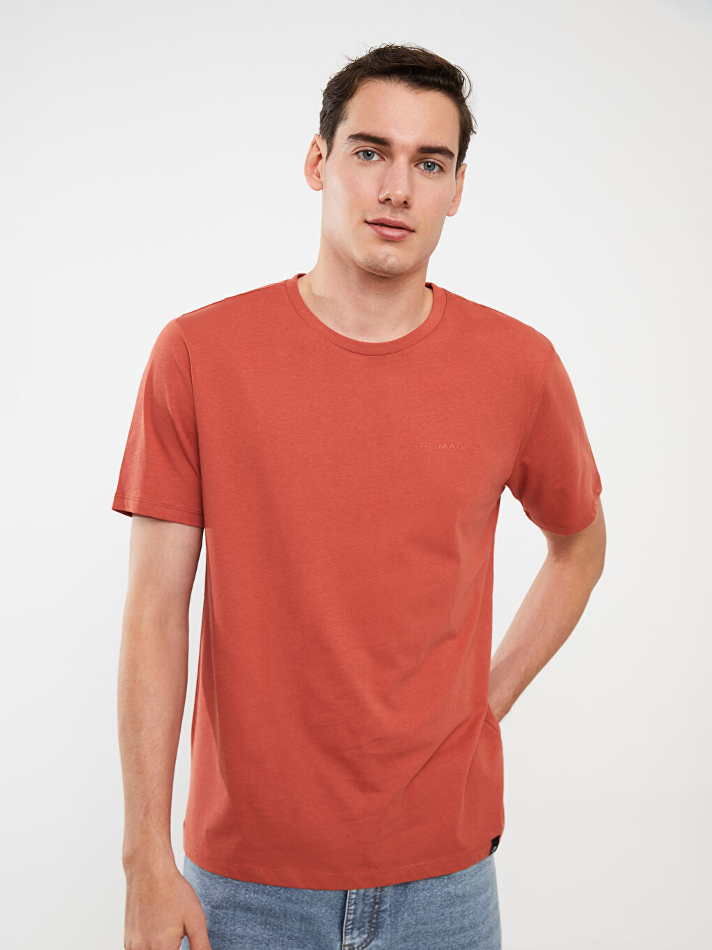 Crew Neck Short Sleeve Printed Combed Cotton Men's T-shirt