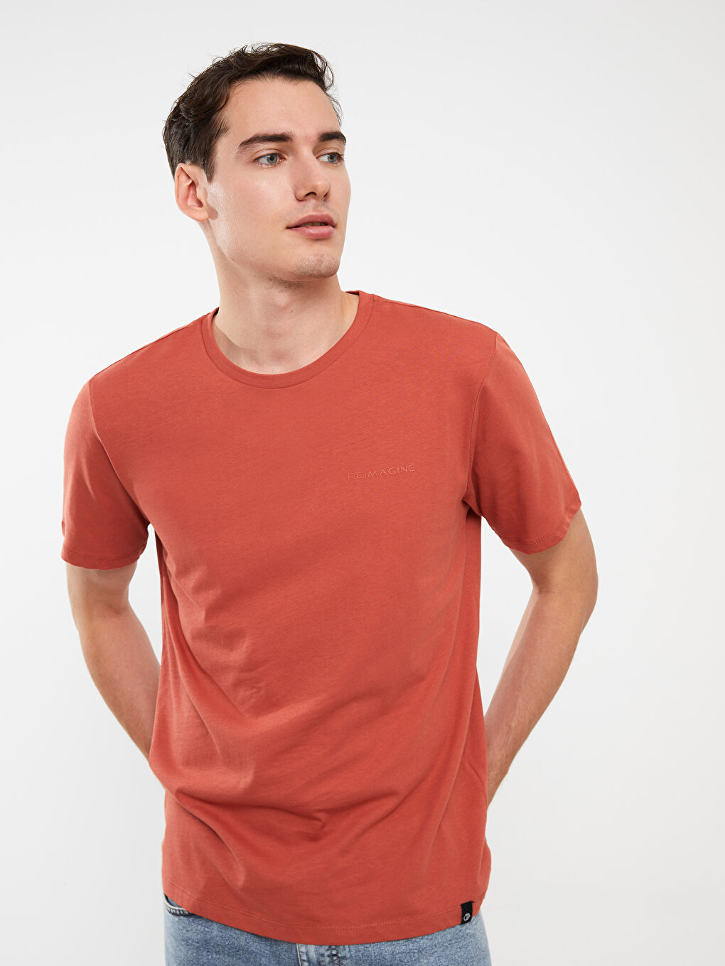 Crew Neck Short Sleeve Printed Combed Cotton Men's T-shirt-1