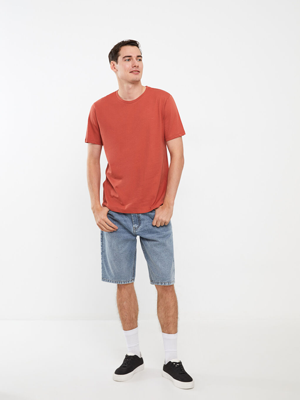 Crew Neck Short Sleeve Printed Combed Cotton Men's T-shirt-2