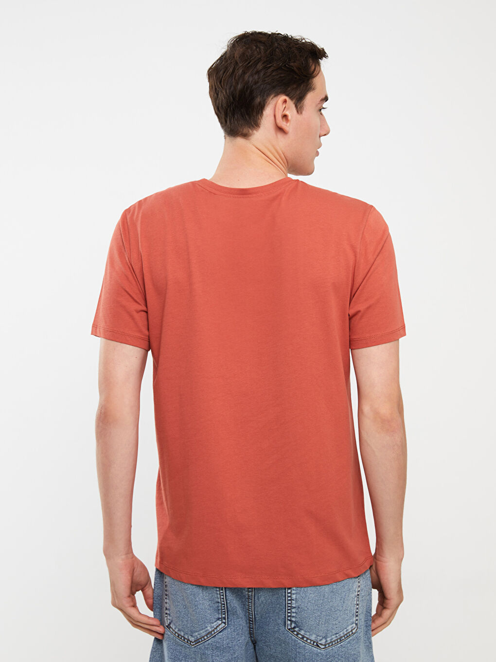 Crew Neck Short Sleeve Printed Combed Cotton Men's T-shirt-4