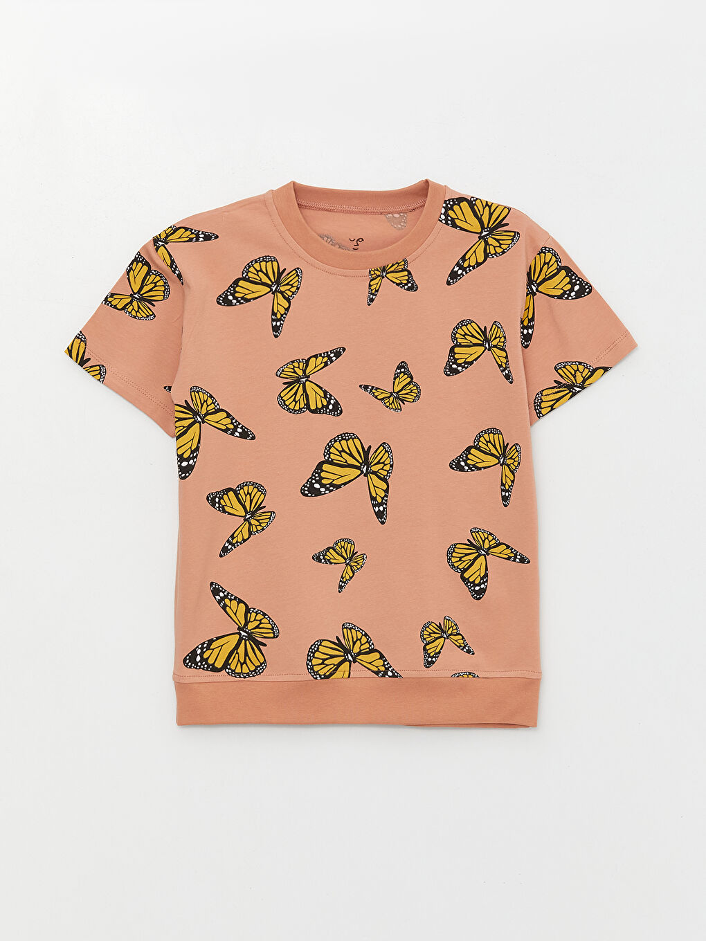 Turuncu Bisiklet Yaka Baskılı Kısa Kollu Kız Çocuk Pijama Takımı-4