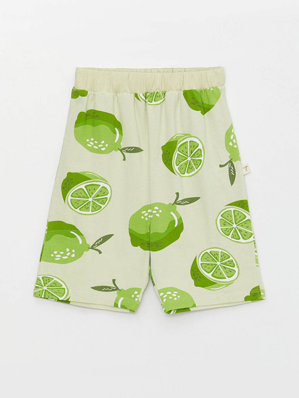 Yeşil Bisiklet Yaka Baskılı Kısa Kollu Erkek Çocuk Şortlu Pijama Takımı-6