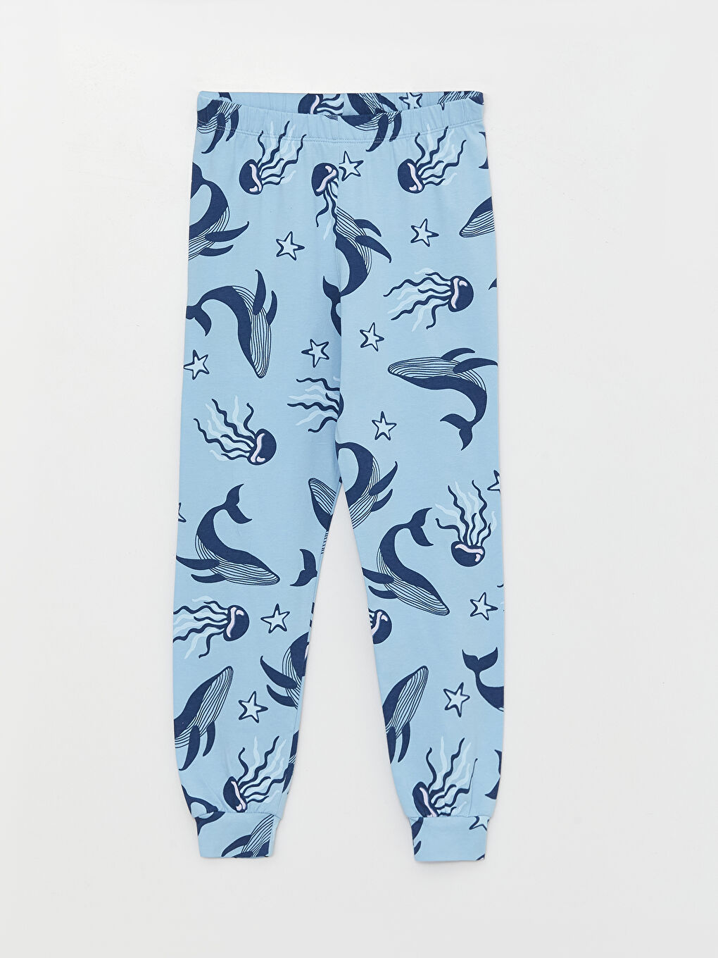 Mavi Bisiklet Yaka Baskılı Kısa Kollu Erkek Çocuk Pijama Takımı-5