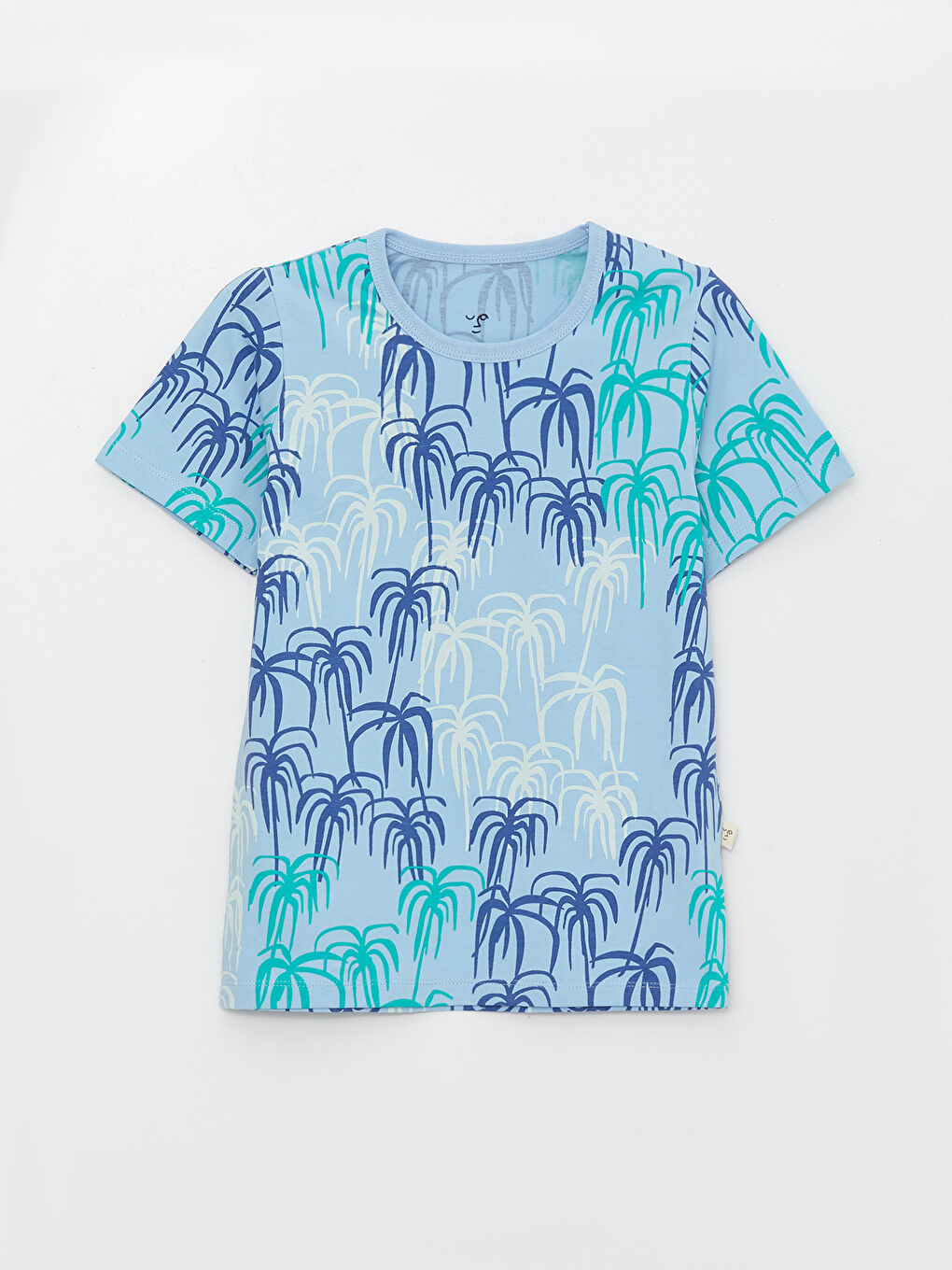 Mavi Bisiklet Yaka Baskılı Kısa Kollu Erkek Çocuk Pijama Takımı-4