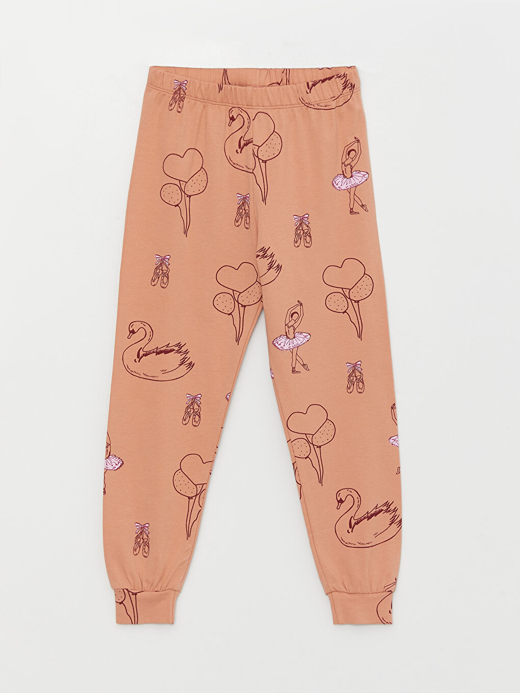 Mercan Bisiklet Yaka Baskılı Kısa Kollu Kız Çocuk Pijama Takımı-5