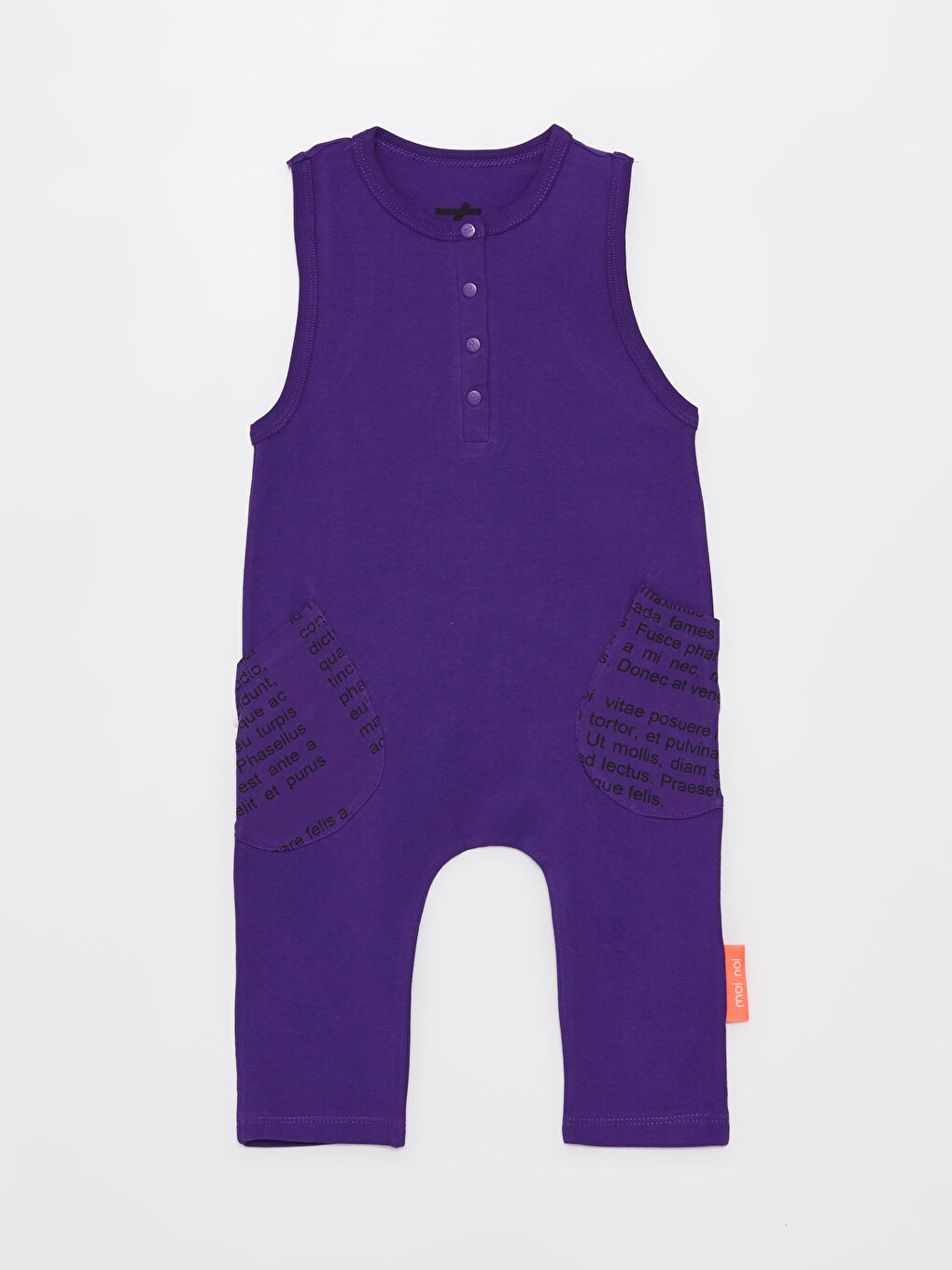 Mor Bisiklet Yaka Baskılı Kız Bebek Tulum