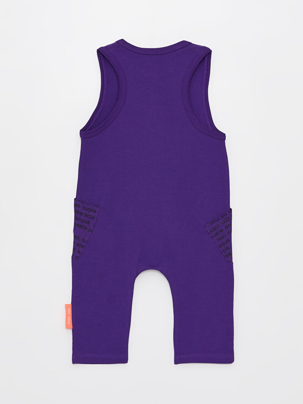 Mor Bisiklet Yaka Baskılı Kız Bebek Tulum-4