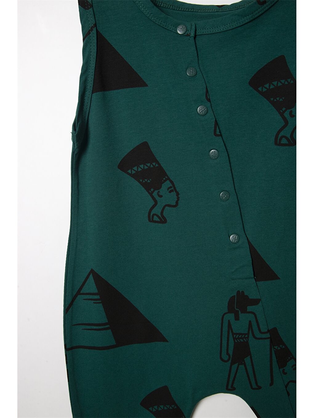 Yeşil Bisiklet Yaka Baskılı Kız Çocuk Tulum-1