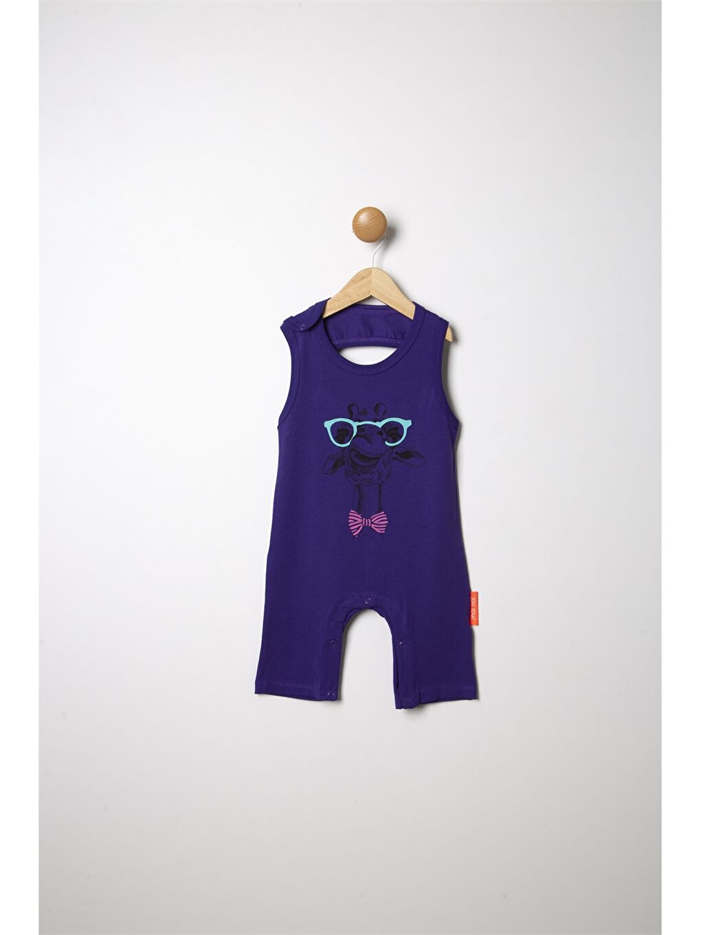 Mor Bisiklet Yaka Baskılı Kız Çocuk Tulum