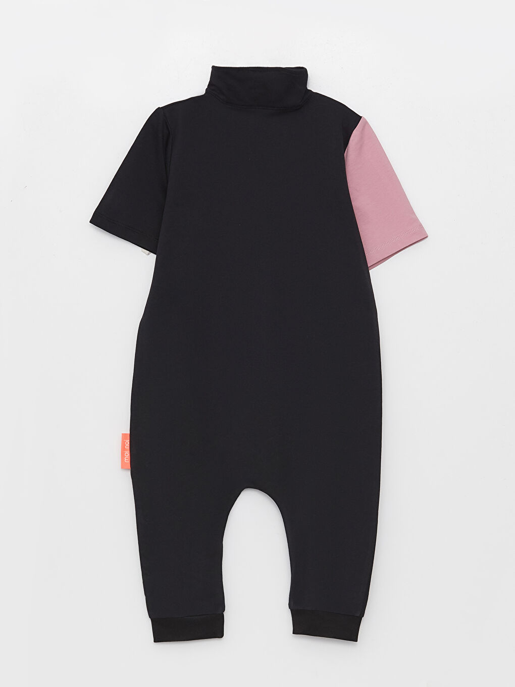 Siyah Dik Yaka Kısa Kollu Erkek Bebek Tulum-1