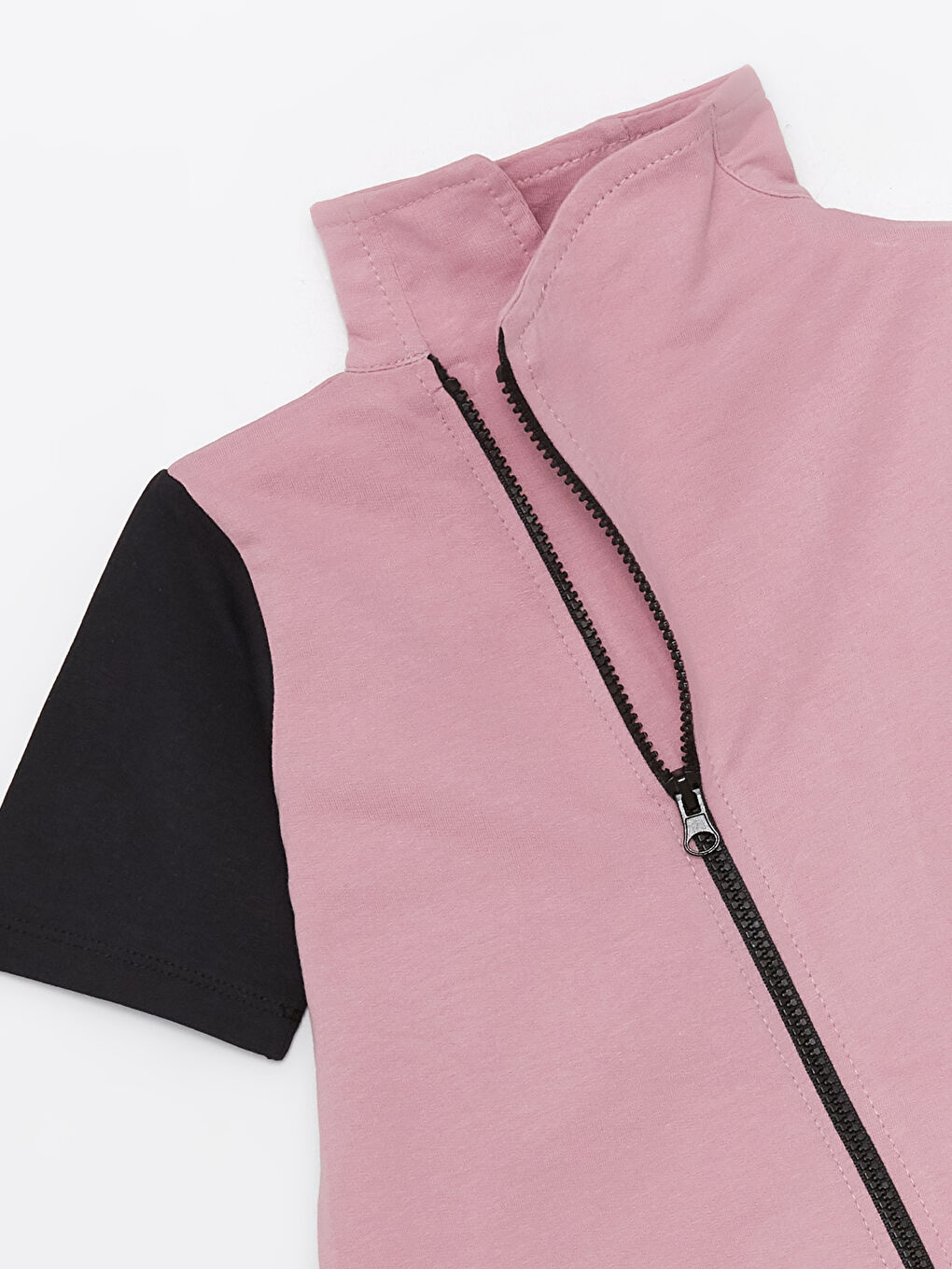 Pembe Dik Yaka Kısa Kollu Erkek Bebek Tulum-2