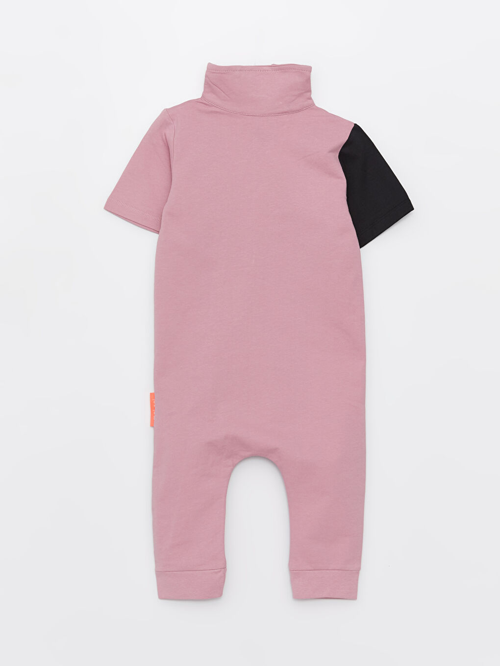 Pembe Dik Yaka Kısa Kollu Erkek Bebek Tulum-3