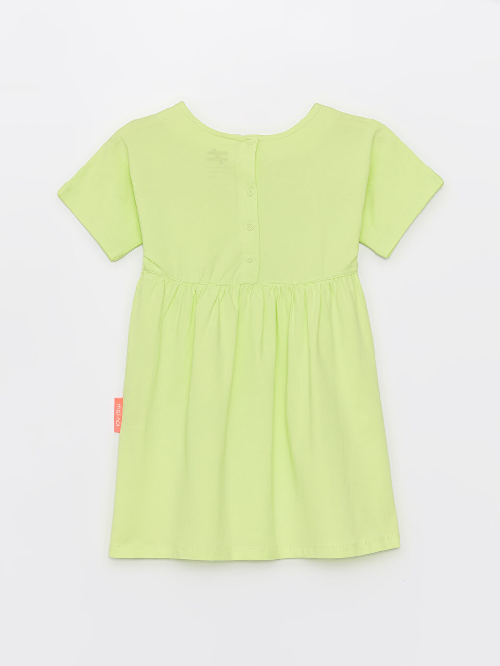 Sarı Bisiklet Yaka Baskılı Kısa Kollu Kız Çocuk Elbise-3