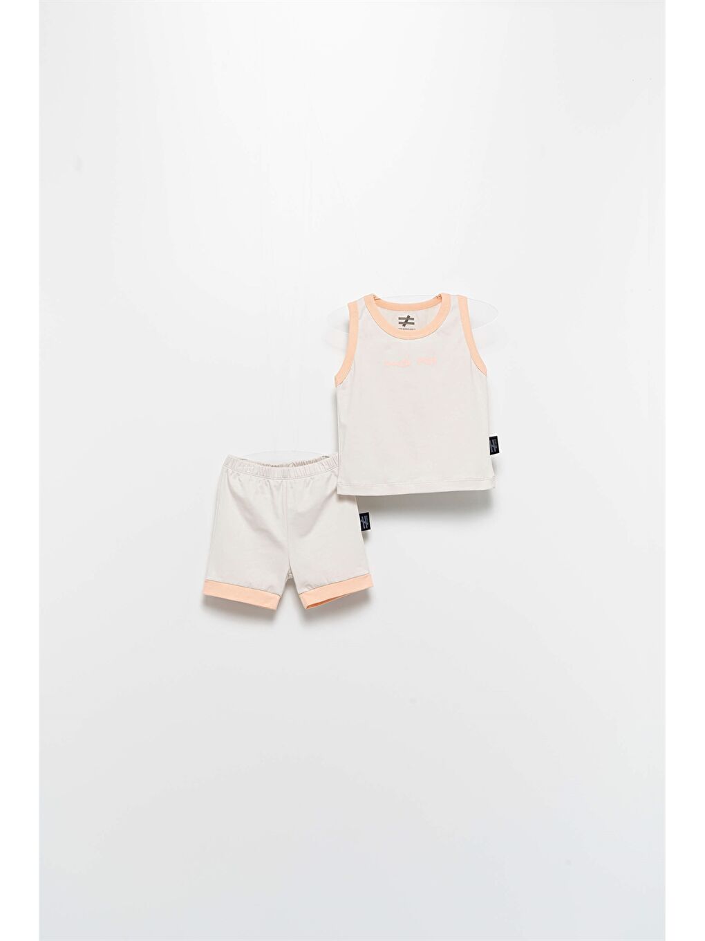 Gri Bisiklet Yaka Baskılı Erkek Bebek Atlet ve Şort 2'li Takım