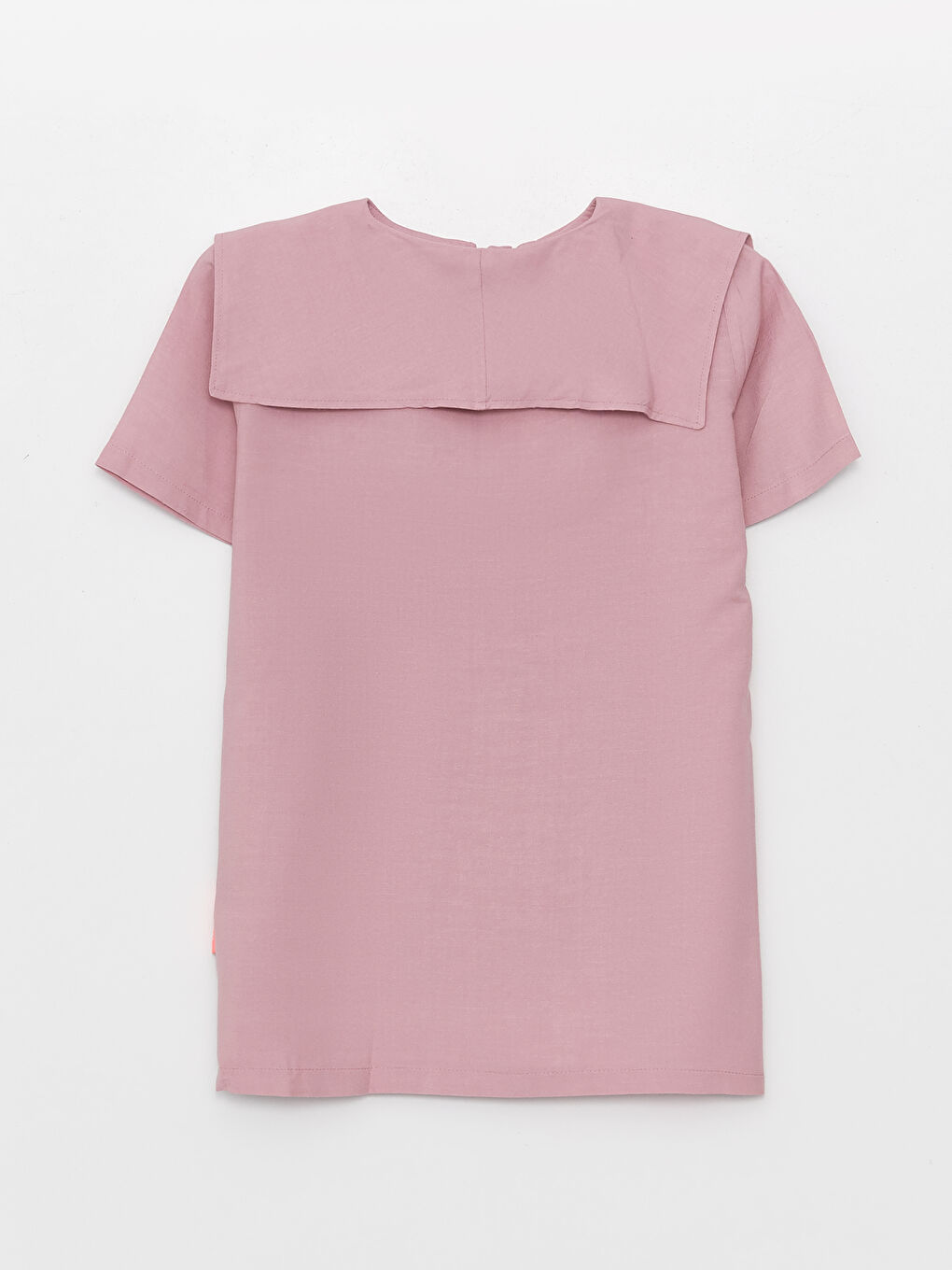 Pembe Bisiklet Yaka Basic Kısa Kollu Kız Çocuk Elbise-1