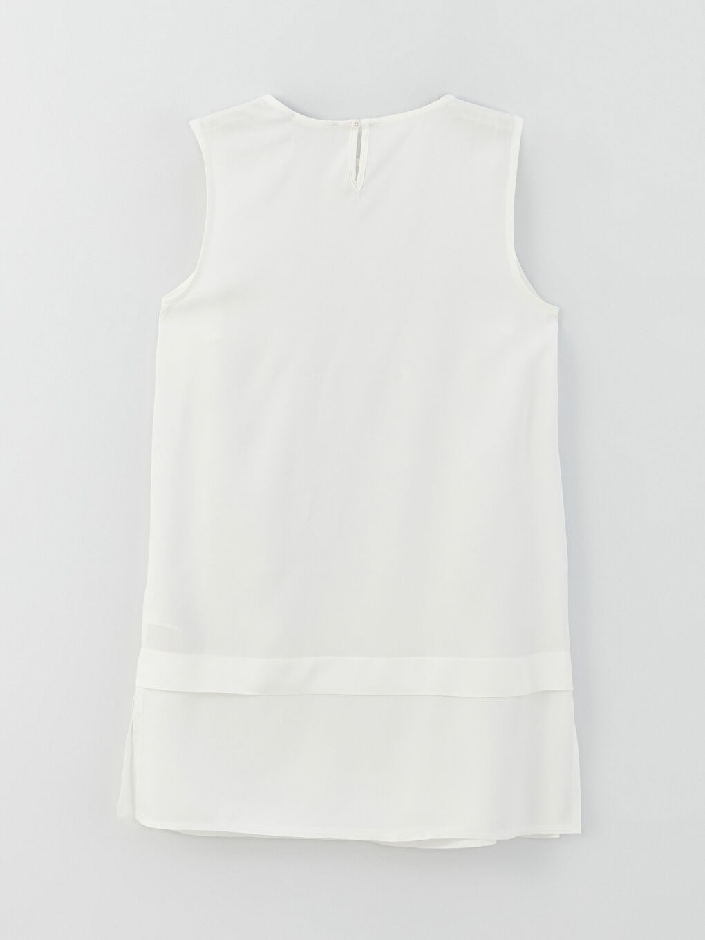 Ekru Kadın Bisiklet Yaka Düz Tunik-6