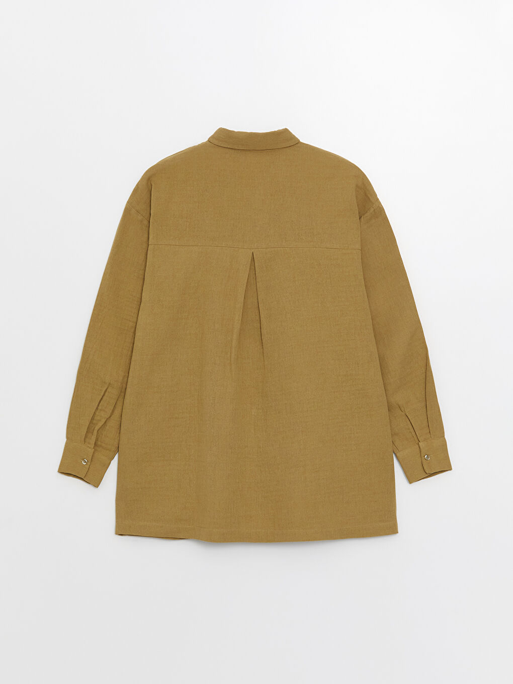 Plain Long Sleeve Oversize Muslin Women's Shirt Tunic-6