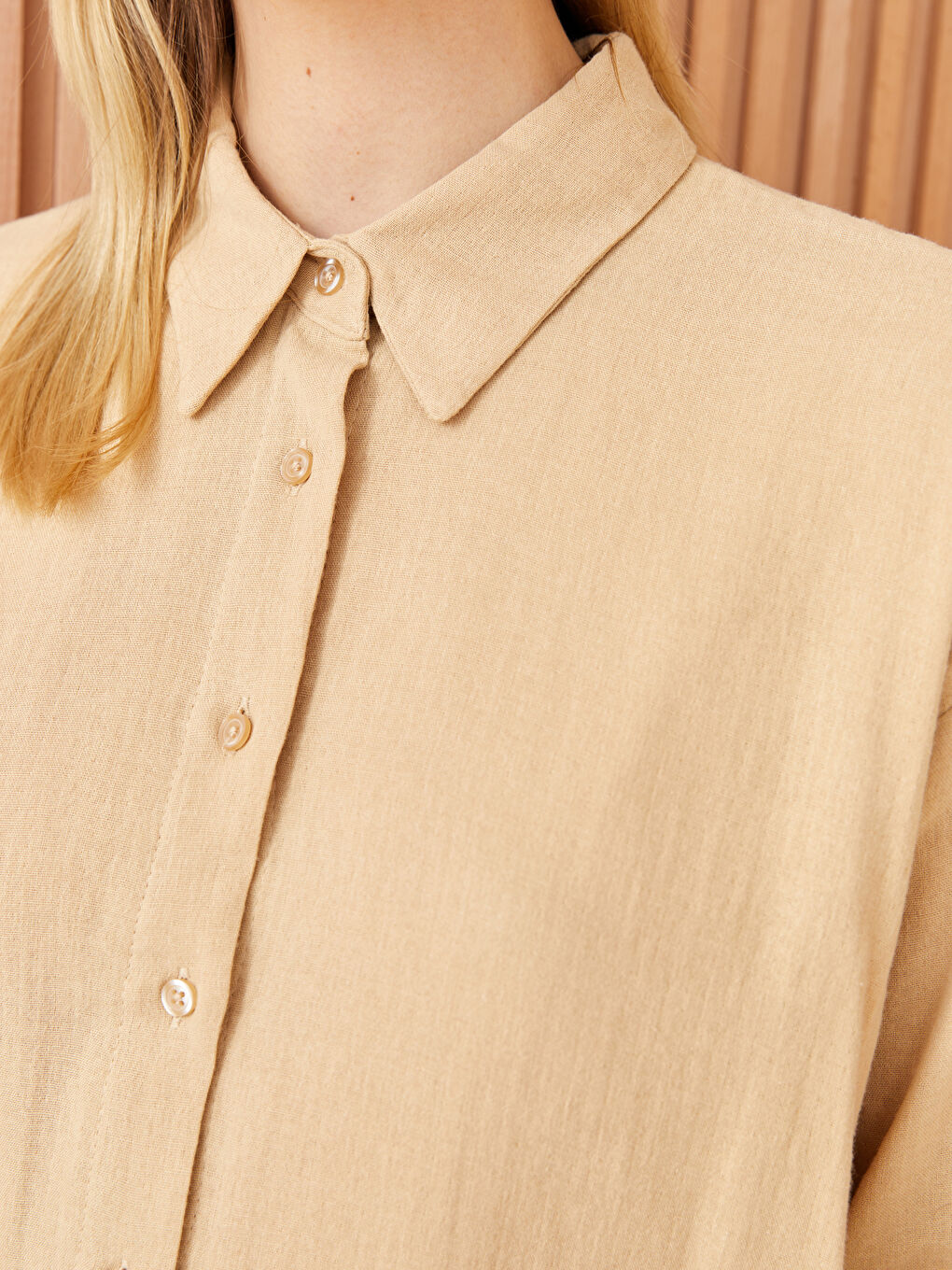 Plain Long Sleeve Oversize Muslin Women's Shirt Tunic-2