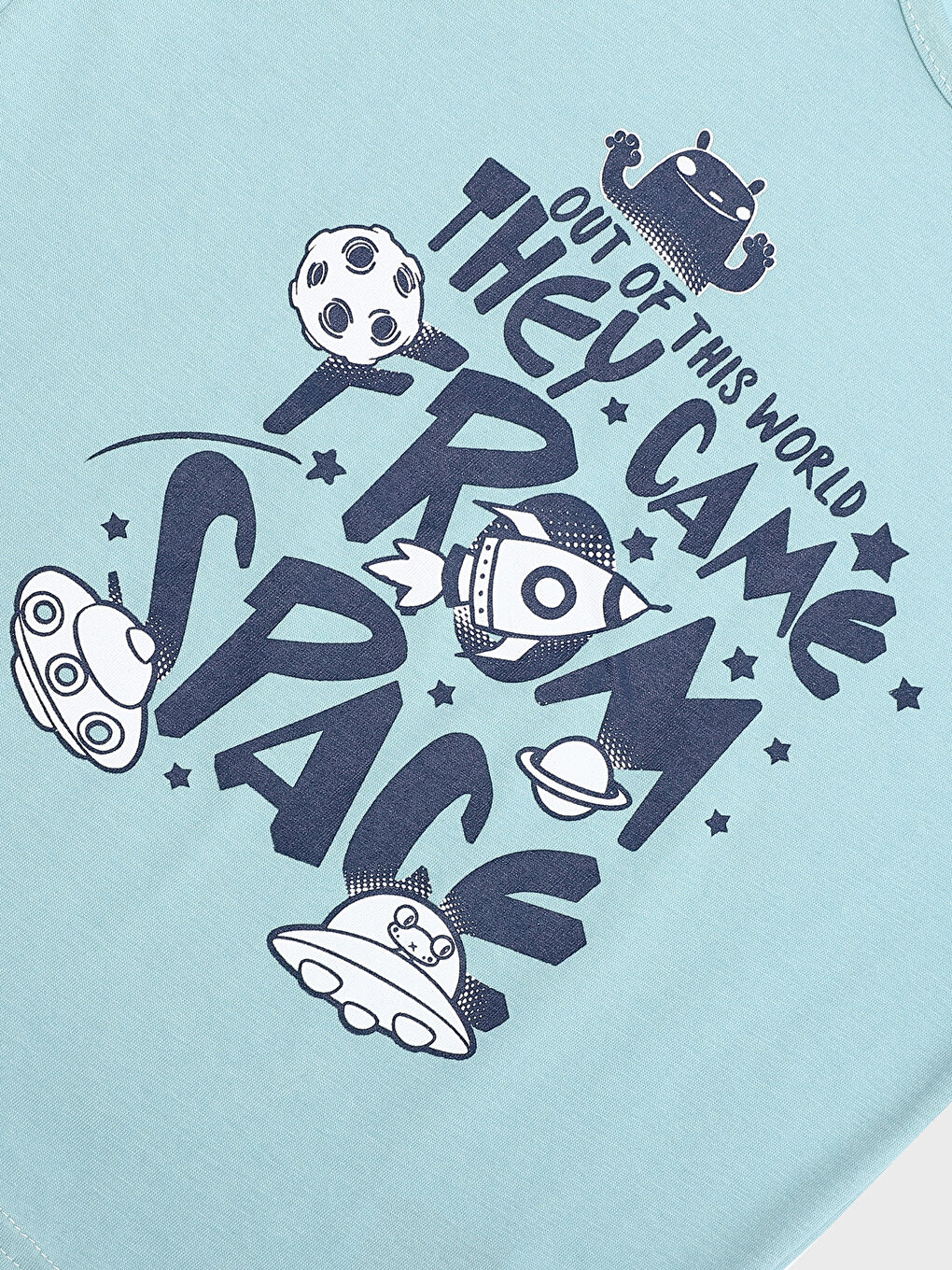 طقم بيجامة شورت بأكمام قصيرة مطبوع بياقة دائرية للأولاد-5