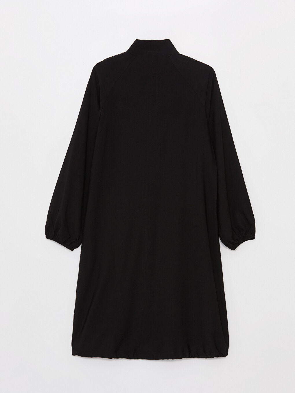 Siyah Dik Yaka Düz Uzun Kollu Kadın Tunik-6