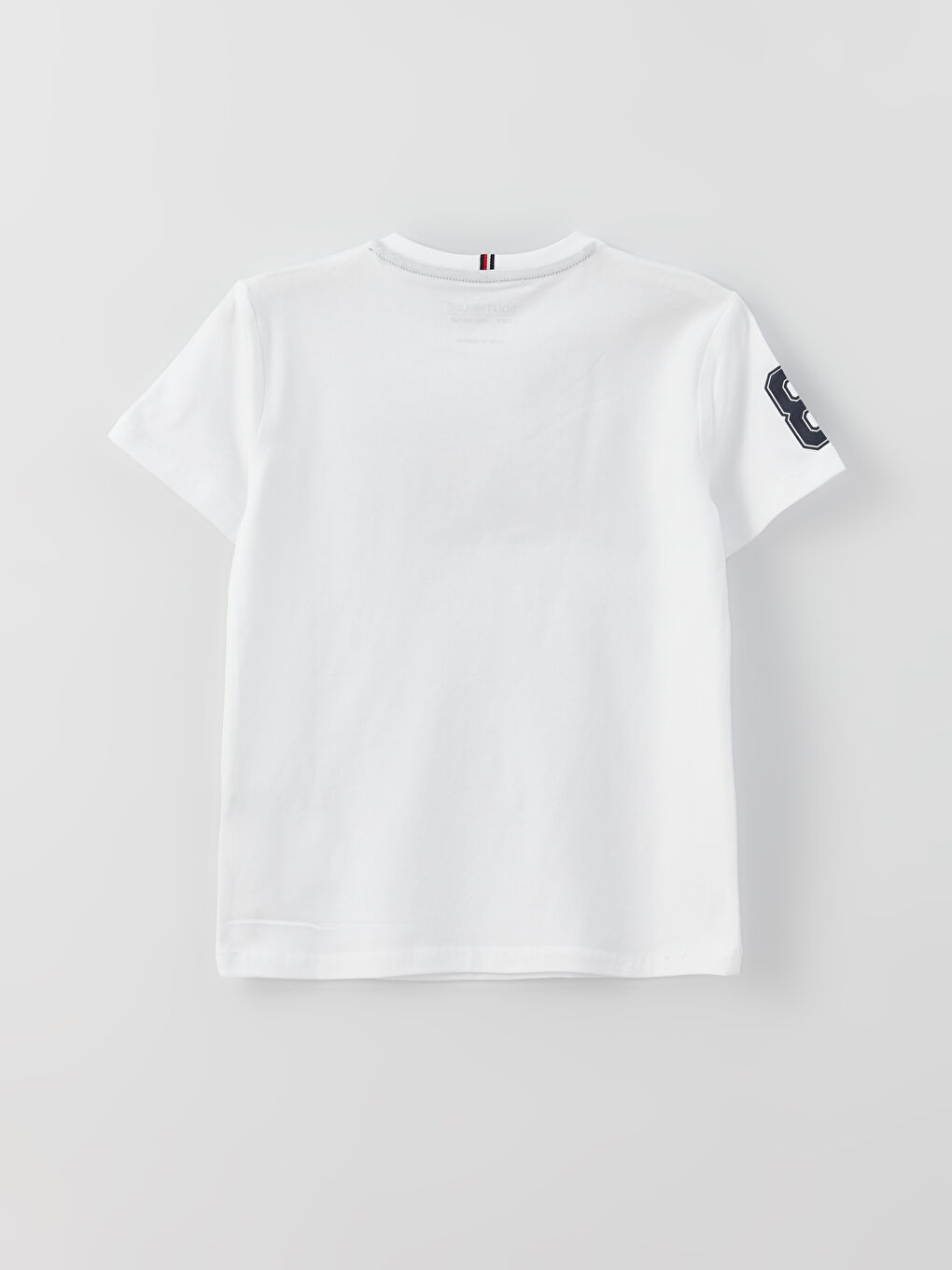 Beyaz Bisiklet Yaka Baskılı Kısa Kollu Erkek Çocuk Tişört-2