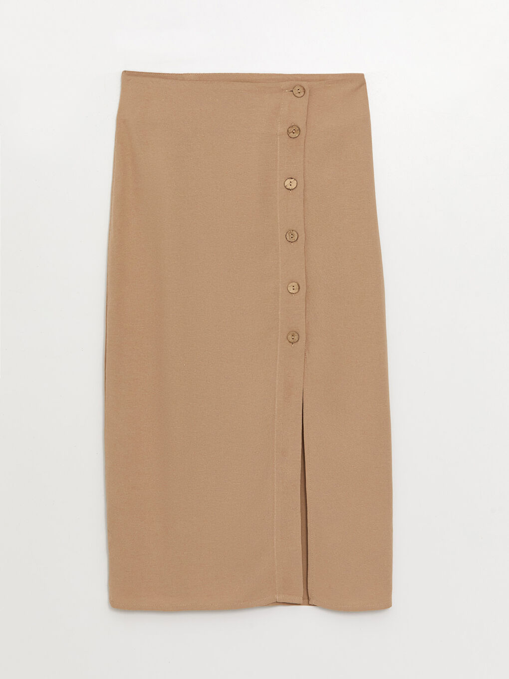 Standard Fit Plain Linen Blend Women's Skirt -S3IU93Z8-QZ0