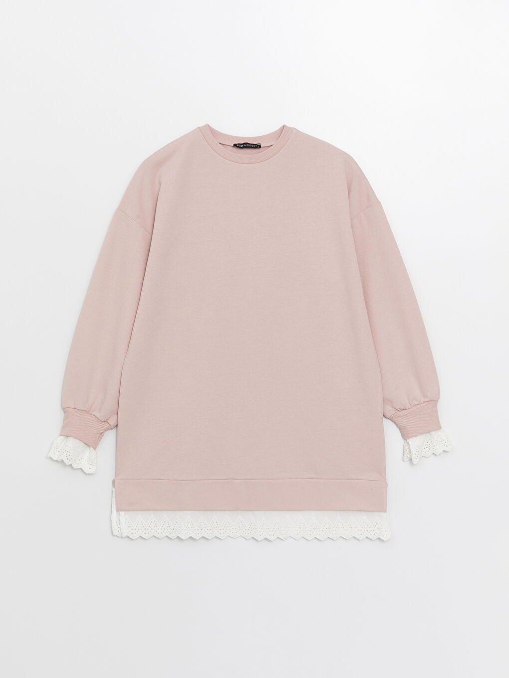 Tunique en Sweatshirt Oversize à Manches Longues Droites pour Femmes avec Col Cheminée-5