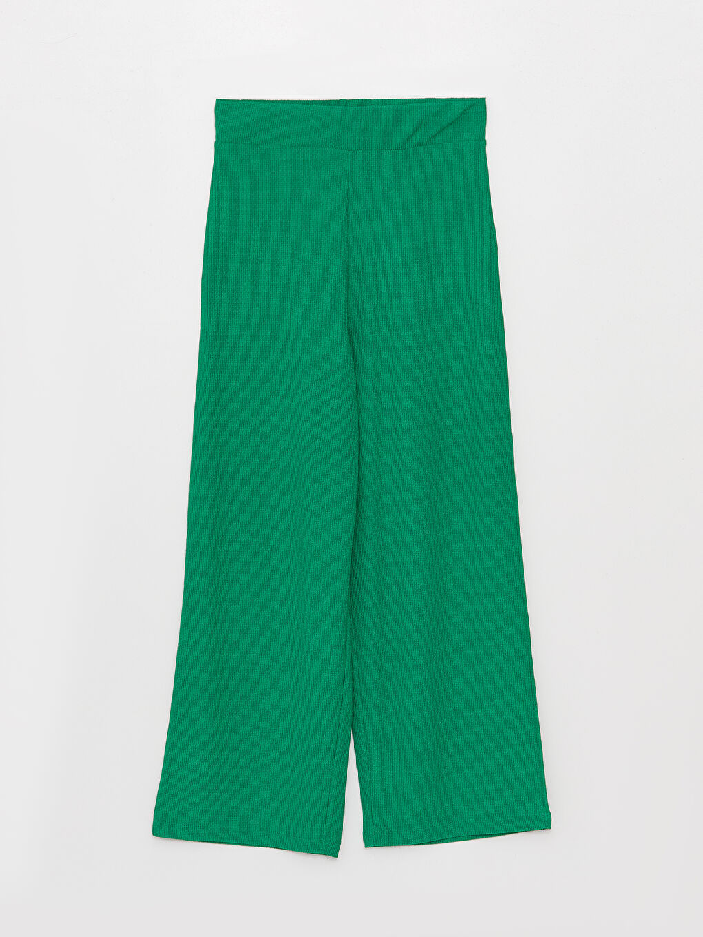 Elasticated Waist Plain Wide Leg Women's Trousers-4