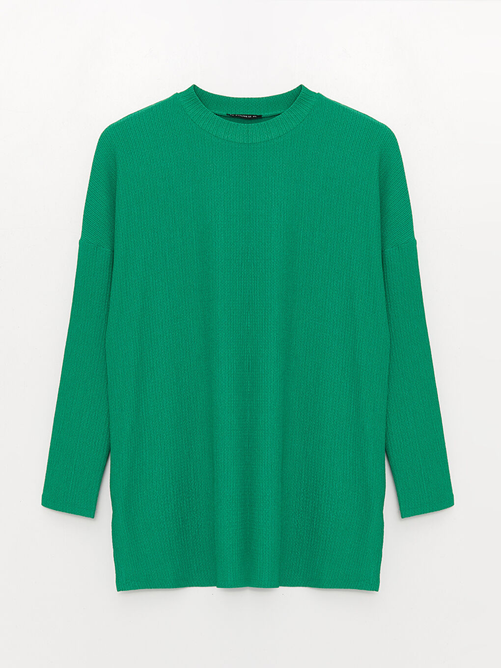 تونيك سادة بياقة دائرية بأكمام طويلة للسيدات-4