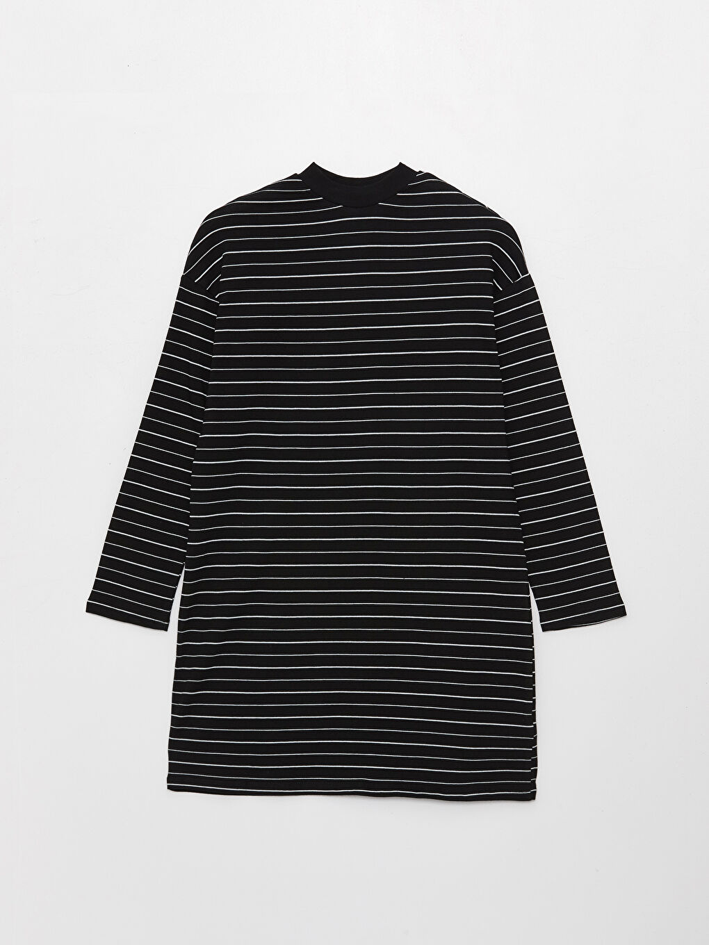 Tunique en Sweatshirt à Rayures à Manches Longues pour Femmes avec Col Cheminée-5